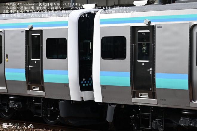 【JR東】E131系N15編成+N18編成がJ-TREC新津を出場し公式試運転（3枚目）