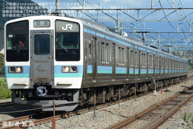 【JR東】211系ナノN601編成が長野方面へ回送 - 酒折〜甲府間にて撮影