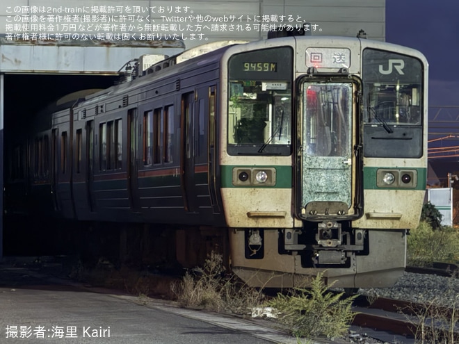 【JR東】719系5000番台Y12編成が廃車のため新庄へ回送（1枚目）
