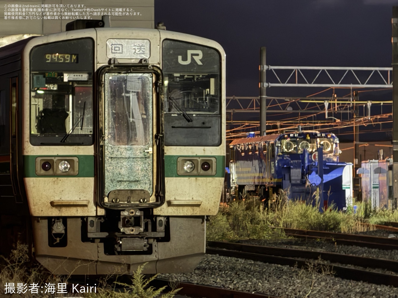 【JR東】719系5000番台Y12編成が廃車のため新庄へ回送済の拡大写真