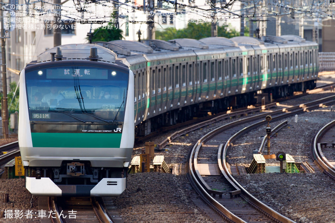 【JR東】E233系ハエ110編成使用 TASC性能確認試運転 - 恵比寿～渋谷間にて撮影