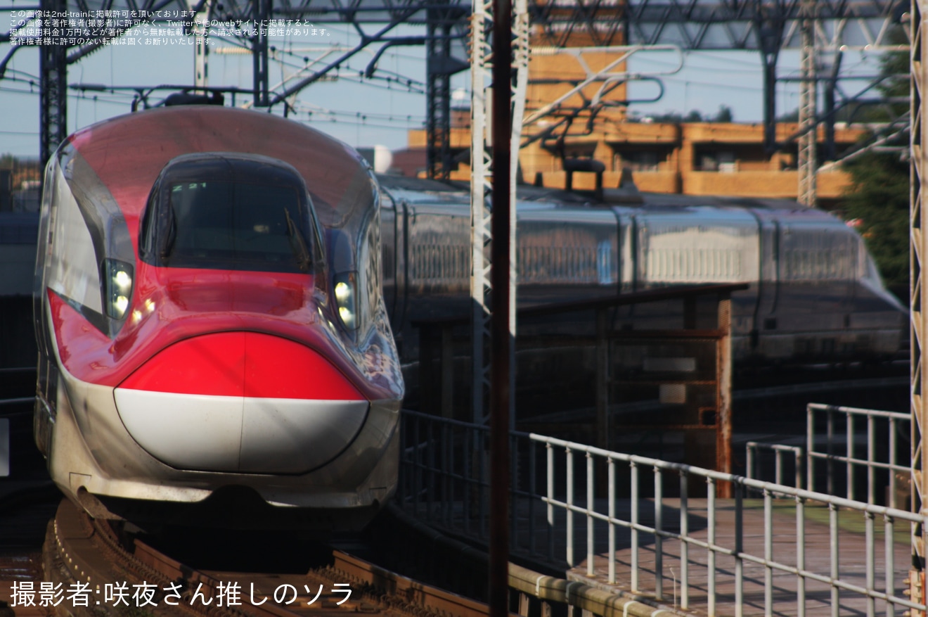 【JR東】E6系Z21編成が新幹線総合車両ベース出場試運転の拡大写真