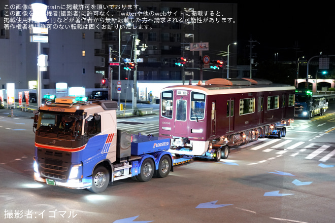 【阪急】2000系2006Fが正雀工場へ新製陸送（1枚目）