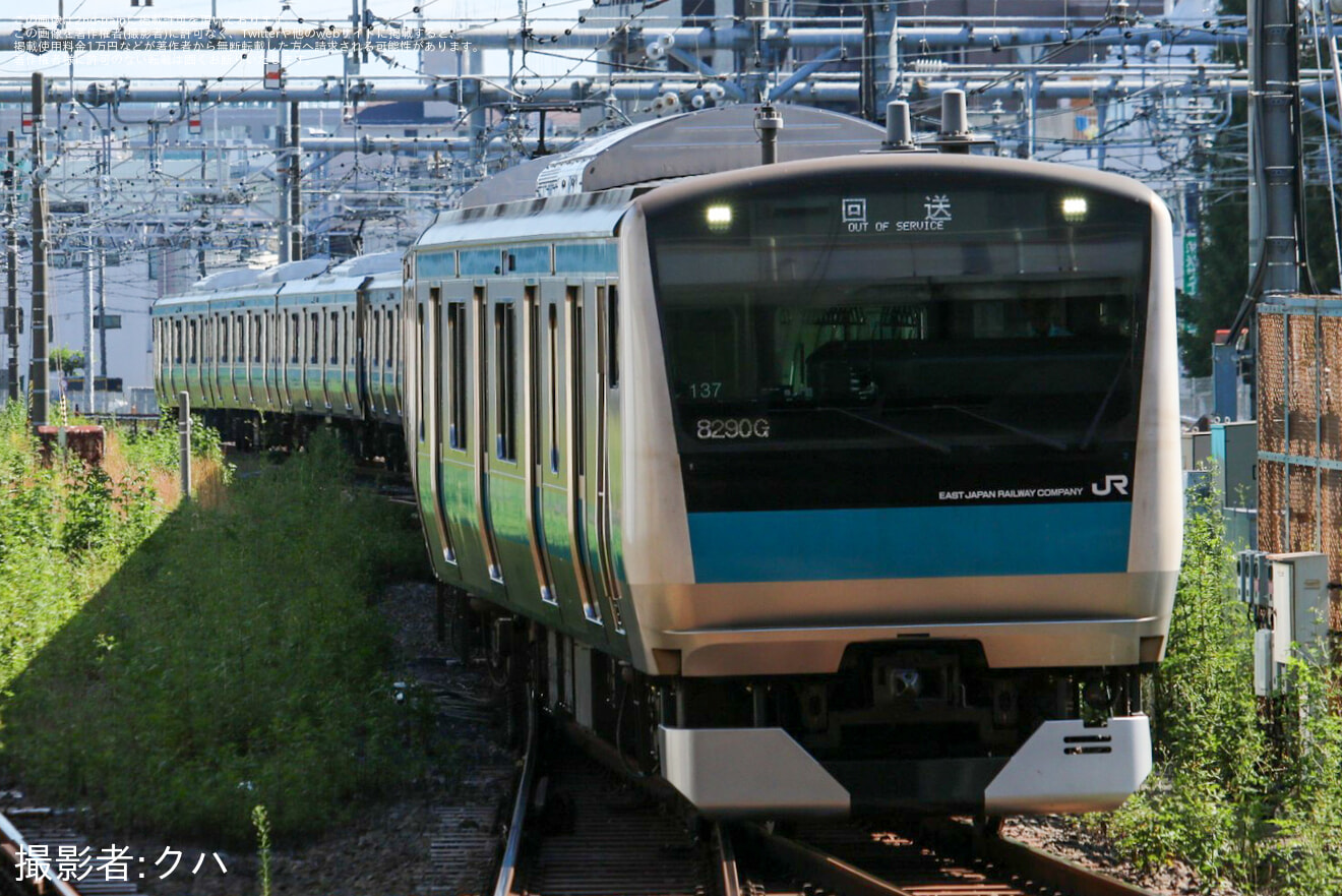 【JR東】E233系サイ137編成東京総合車両ベース出場回送の拡大写真
