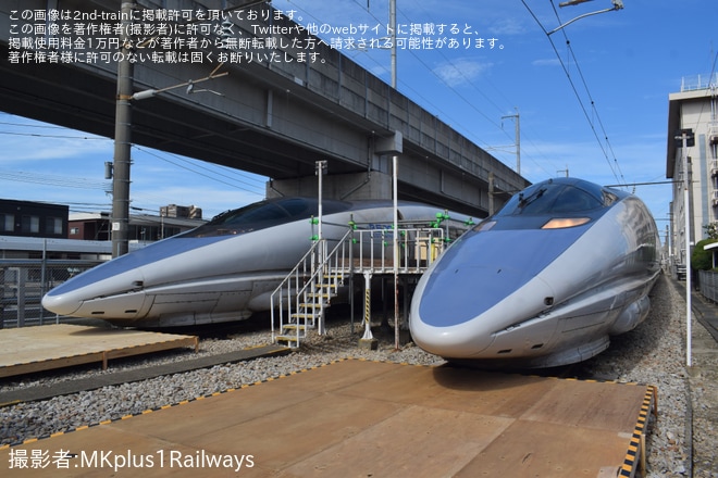 【JR西】「新幹線ふれあいデー」開催 500系V7・V9編成など展示 - 博多総合車両所にて撮影