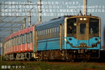 【伊予鉄】7000系7305F・7306Fがキハ54-11と松山運転所で入換