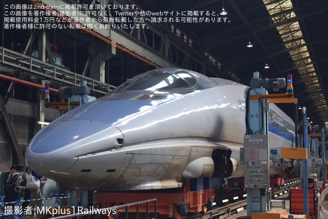 【JR西】「新幹線ふれあいデー」開催 500系V7・V9編成など展示 - 博多総合車両所にて撮影