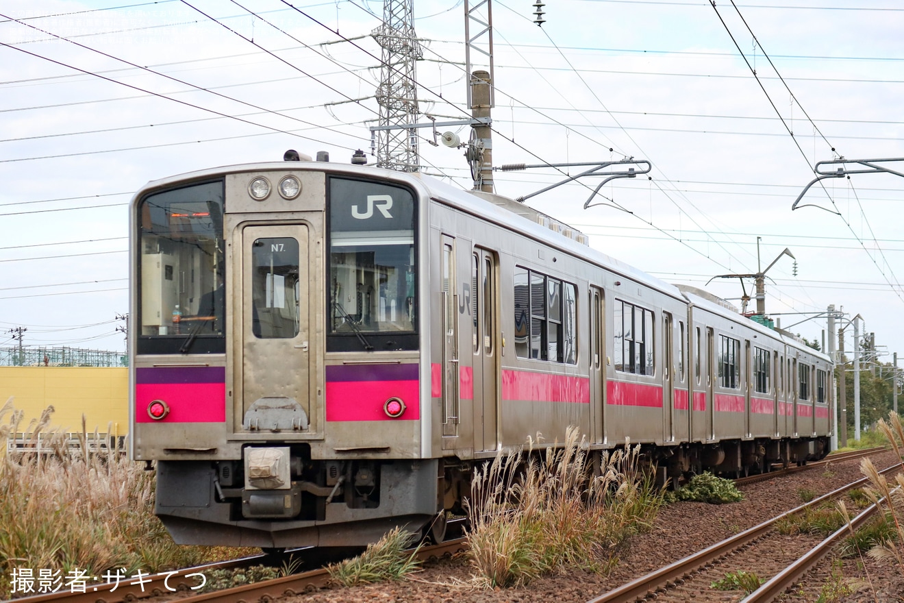 【JR東】701系N7編成が臨時快速「大館きりたんぽ号」に充当の拡大写真