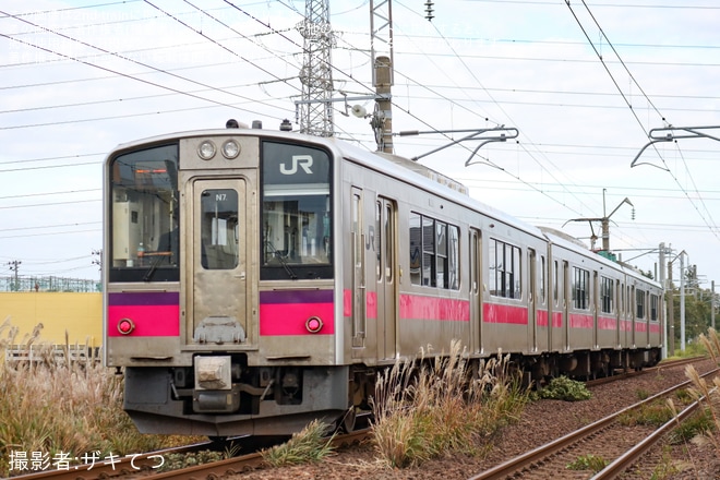 【JR東】701系N7編成が臨時快速「大館きりたんぽ号」に充当（2枚目）