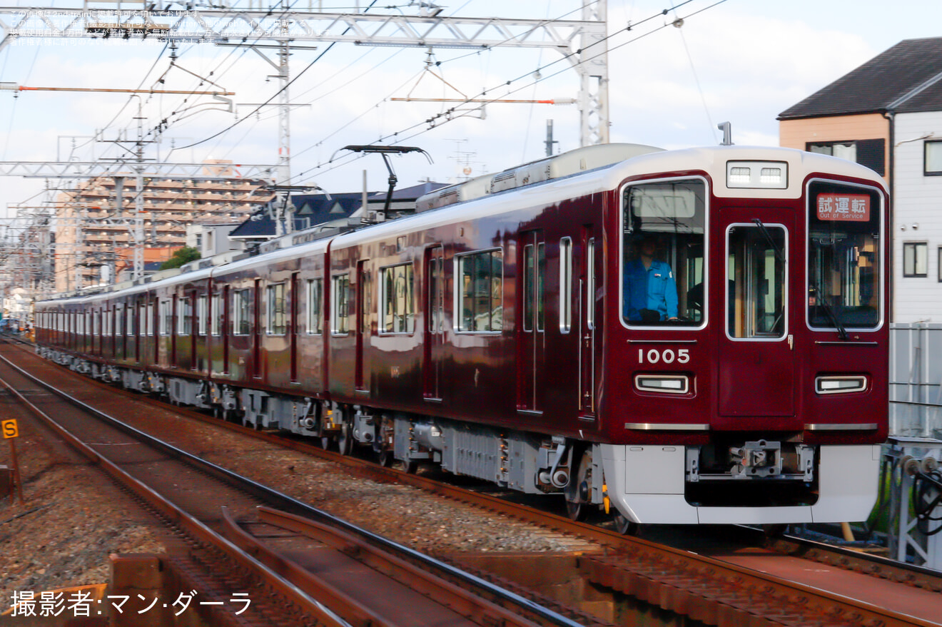 【阪急】1000系1005×8Rが正雀工場出場試運転の拡大写真