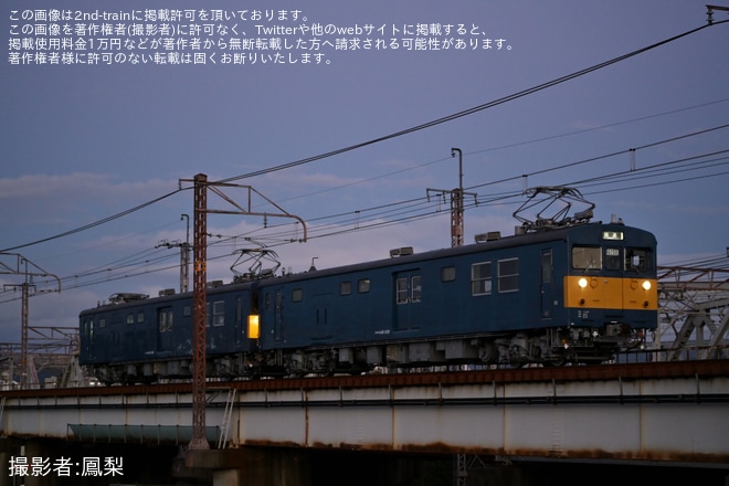 【JR西】クモヤ145-1201+クモヤ145-1106が京都鉄道博物館展示返却回送（1枚目）