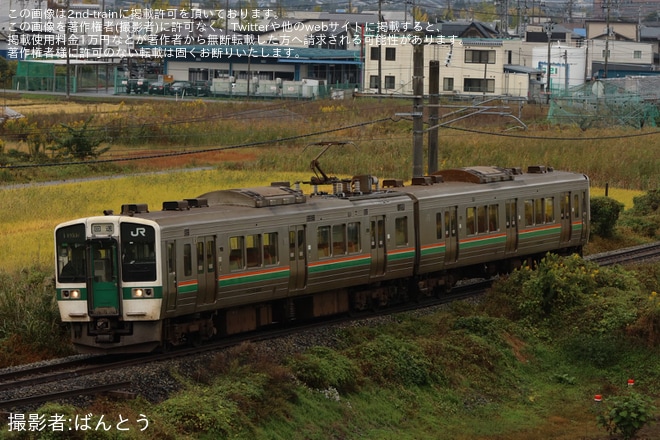 【JR東】719系5000番台Y3編成が廃車のため新庄へ回送（1枚目）