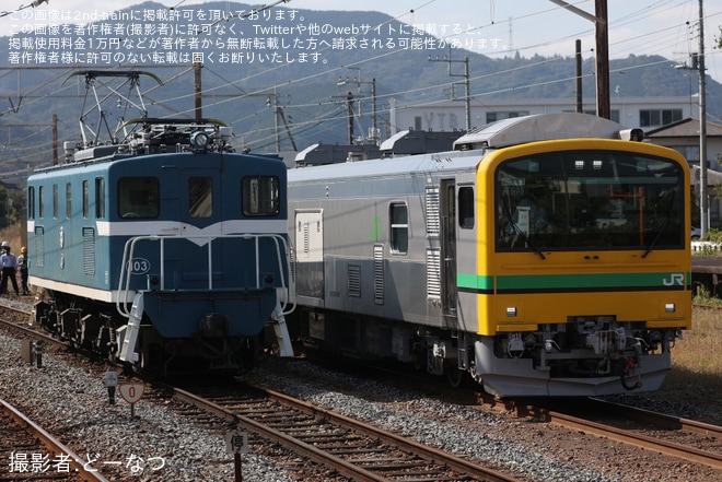 【秩鉄】C58-363とGV-E197系TS08編成が寄居駅で連結訓練（2枚目）