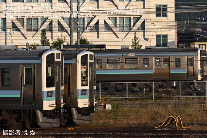 【JR東】211系ナノN602・N604・N605編成が長野総合車両ベースの工場側へ移動 - 長野総合車両ベース付近にて撮影