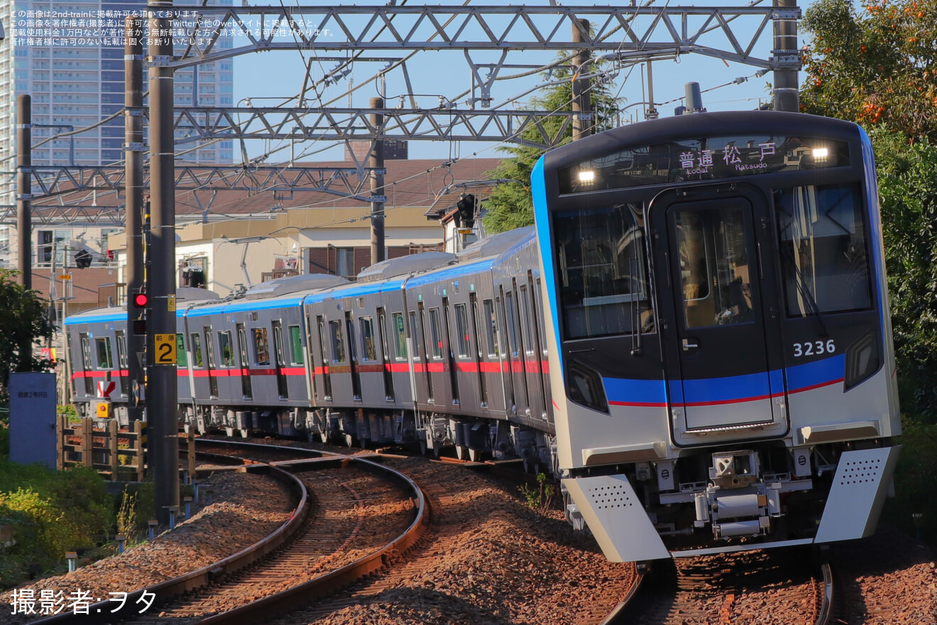 【京成】3200形3237-3238+3236Fが松戸線で営業運転を開始の拡大写真