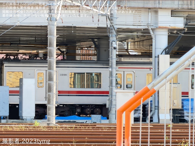 【東急】3000系3108Fでリニューアルに向けた養生作業が始まる（3枚目）