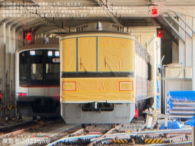 【東急】3000系3108Fでリニューアルに向けた養生作業が始まる（1枚目）