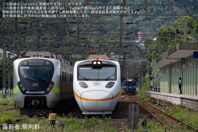 【台鉄】TEMU1000型「太魯閣号」が団体臨時列車として蘇澳駅へ入線（2枚目）