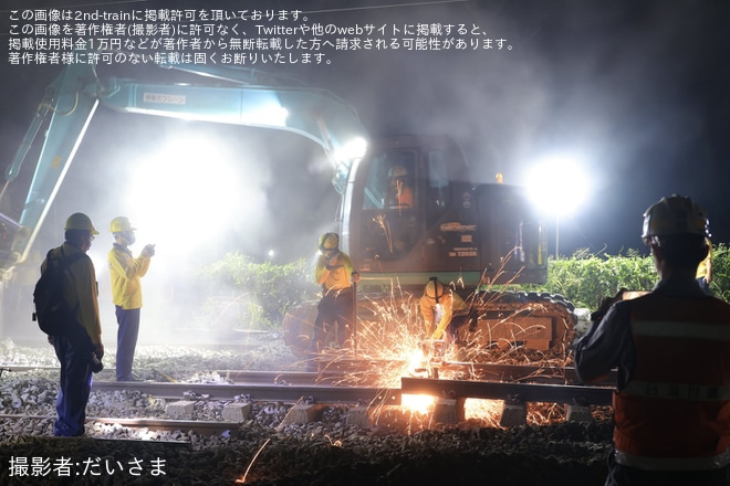 【台鉄】台南市区鉄道地下化に伴う線路切替工事で新型マルタイが稼働（7枚目）