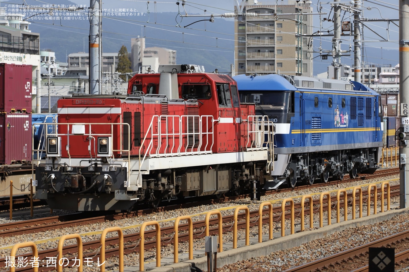 【JR貨】EF210-380が川崎車両を出場し甲種輸送・試運転の拡大写真