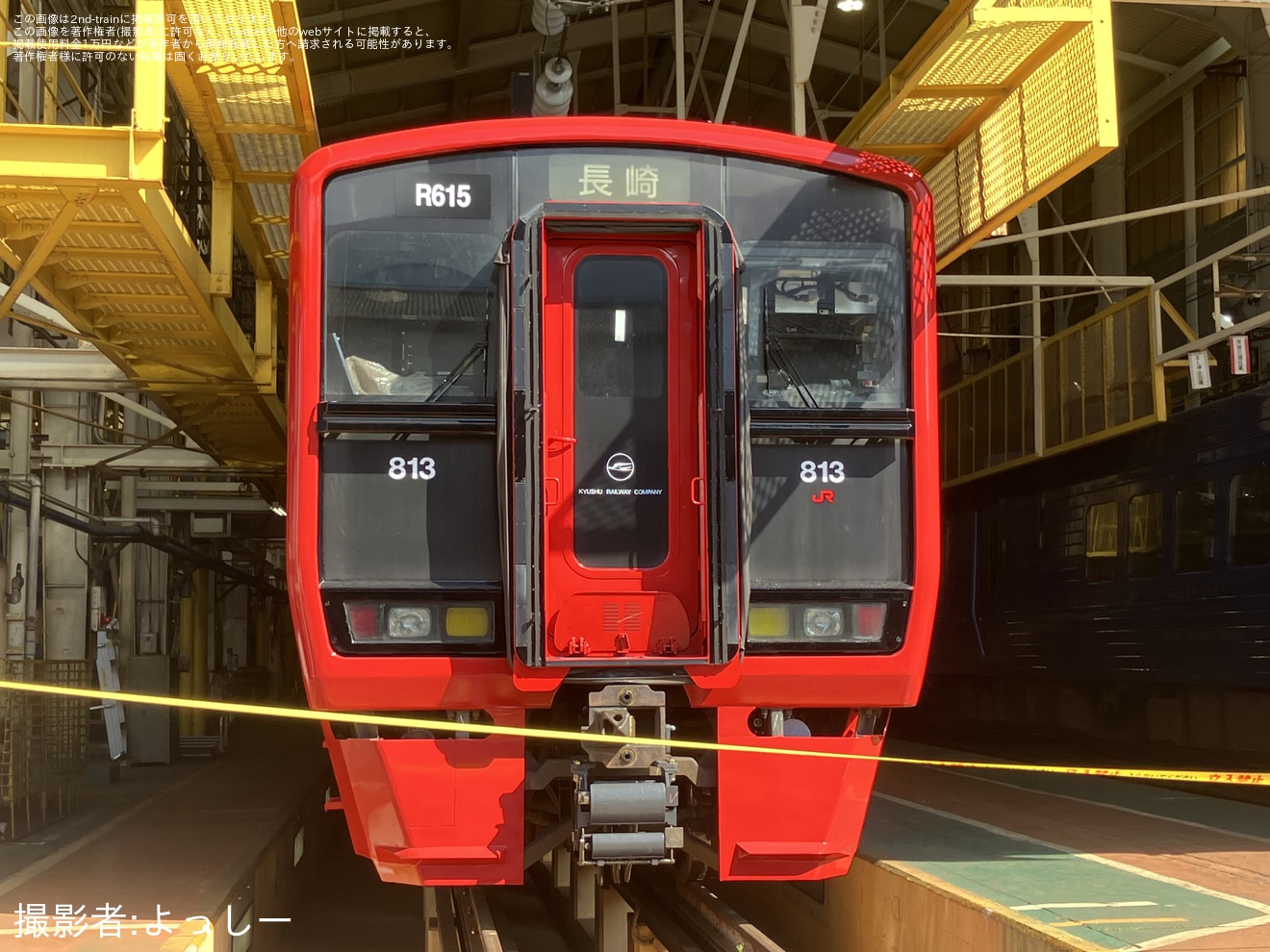 【JR九】813系RM615編成がワンマン・ATO対応改造と「赤坊主」化の拡大写真