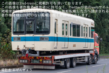 【小田急】8000形8053F(8053×4)新宿方2両が廃車搬出