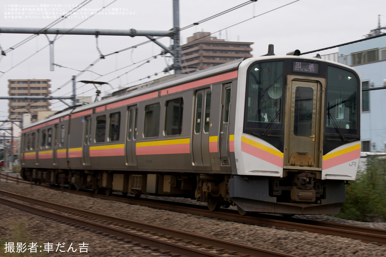 【JR東】E129系A6編成大宮総合車両ベース入場回送の拡大写真