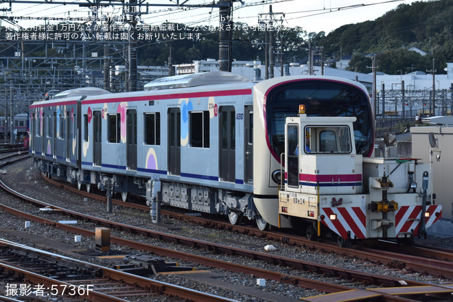 【京王】2000系2704Fの2704号車、2004号車が構内入換 - 若葉台駅にて撮影