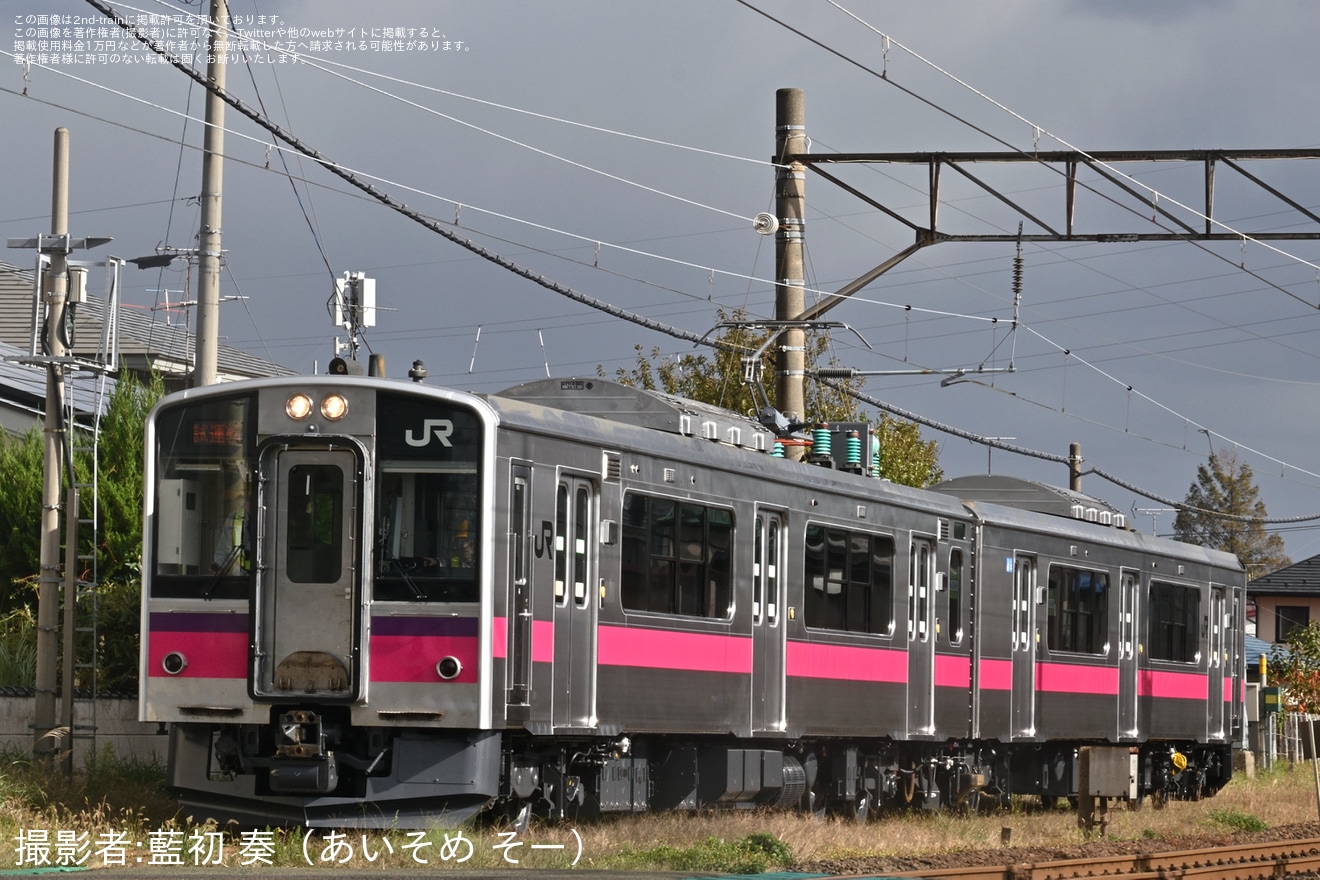 【JR東】701系N30編成秋田総合車両ベース構内試運転の拡大写真