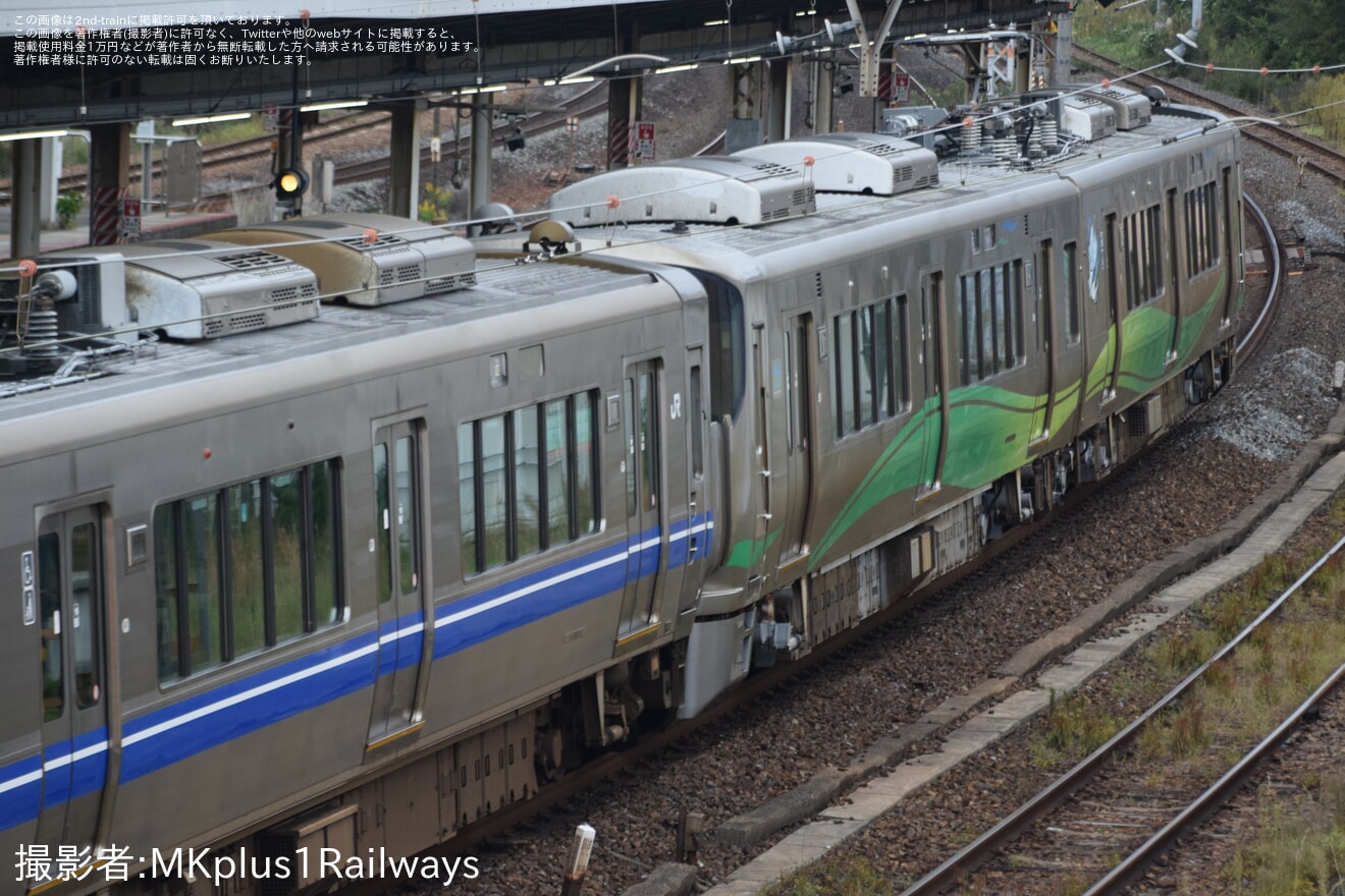 【あい鉄】521系AK20編成吹田総合車両所本所出場回送の拡大写真