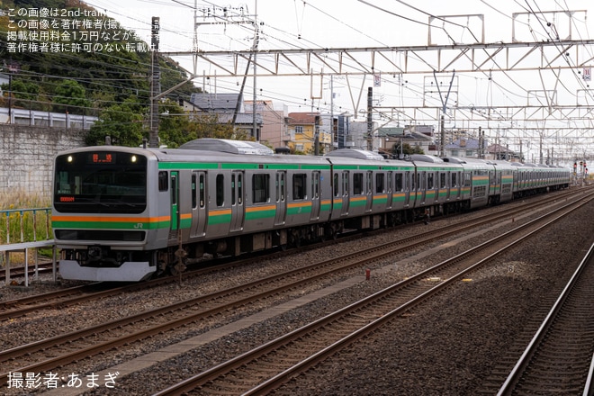 【JR東】E231系コツK-12編成が東京総合車両ベースを出場回送（1枚目）