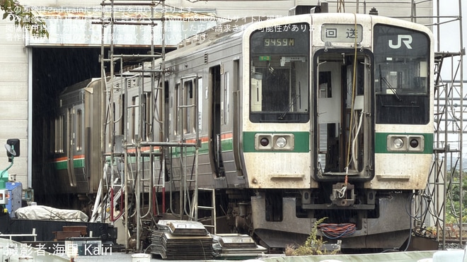 【JR東】719系5000番台Y3編成の解体が開始 クモハ719-5003は内装の解体が完了