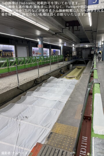 【西武】本川越駅2番・3番ホーム(降車専用ホーム)によるホーム延伸改良工事を実施中