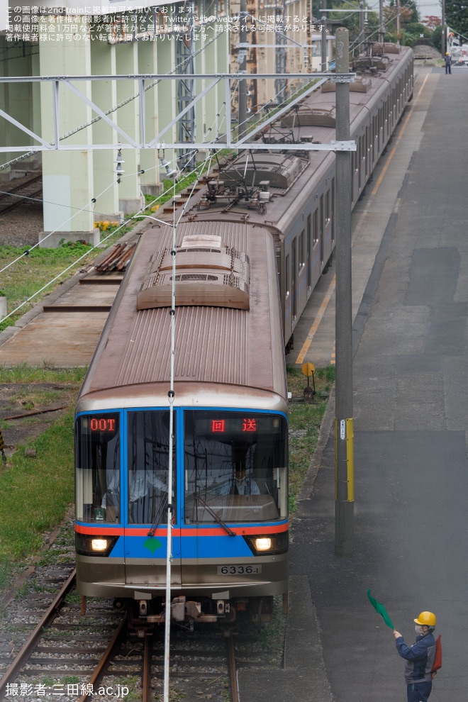 【都営】6300形6336編成 志村車両検修場で異常時総合訓練 - 志村車両検修場付近にて撮影