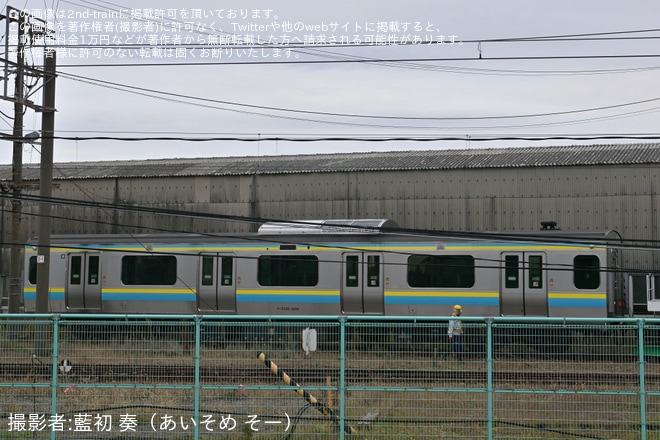 【JR東】房総色となったモハE232-3029が秋田総合車両ベースで構内入換